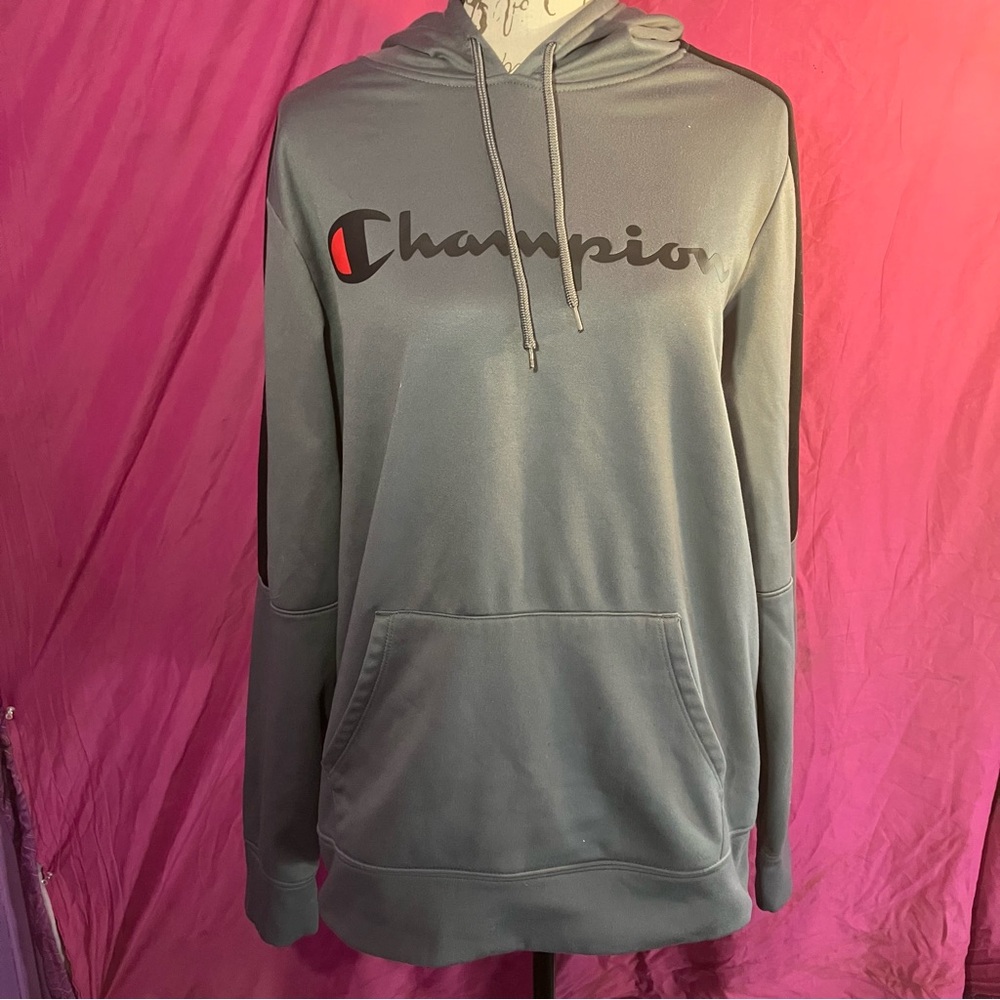Champion Charcoal Hoodie with Logo